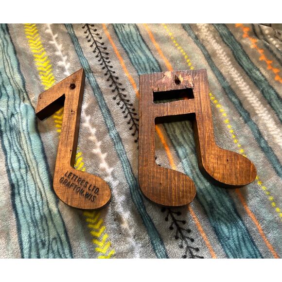 Vintage Wooden handmade Music Notes Wall Decor - Picture 3 of 8